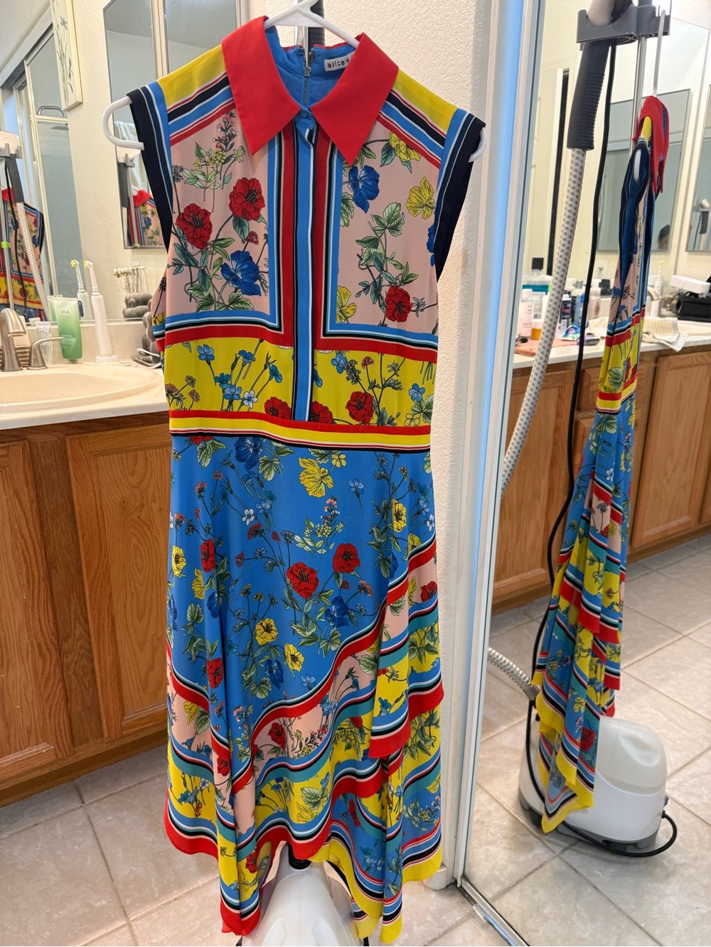 Alice + Olivia Farrah collared handkerchief dress